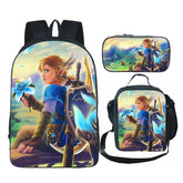 Legends of Zelda Schoolbag Backpack Lunch Bag Pencil Case 3pcs Set Gift for Kids Students
