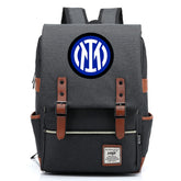 Internazionale Milano Football Club Canvas Travel Backpack School Book Bag