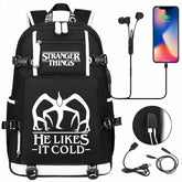 Strangers Things The Demogorgon USB Charging Backpack School NoteBook Laptop Travel Bags