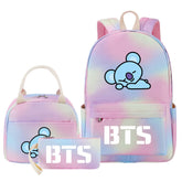 BTS Koya Pink Starry Sky SchoolBag Backpack Lunch Box Bag Book Pencil Bags 3pcs Set