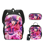 Oshi no Ko Schoolbag Backpack Lunch Bag Pencil Case 3pcs Set Gift for Kids Students