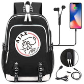 Amsterdamsche Football Club USB Charging Backpack School Note Book Laptop Travel Bags