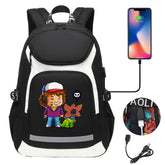 Strangers Things Dustin Henderson USB Charging Backpack School NoteBook Laptop Travel Bags