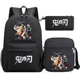 Demon Slayer SchoolBag Backpack Shoulder Bag Book Pencil Bags 3pcs Set