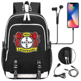 Bayer 04 Leverkusen Football Club USB Charging Backpack School Note Book Laptop Travel Bags
