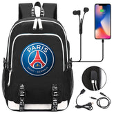 Paris Saint Germain Football Club USB Charging Backpack School Note Book Laptop Travel Bags