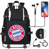 Bayern Munich Football Club USB Charging Backpack School NoteBook Laptop Travel Bags