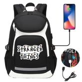 Strangers Things USB Charging Backpack School NoteBook Laptop Travel Bags