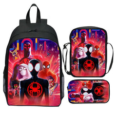 Spider Man Across the Spider Verse Schoolbag Backpack Lunch Bag Pencil Case 3pcs Set Gift for Kids Students