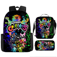 Nightmare Critters Schoolbag Backpack Lunch Bag Pencil Case 3pcs Set Gift for Kids Students