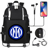 Internazionale Milano Football Club USB Charging Backpack School NoteBook Laptop Travel Bags