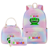 Garten of Banban Pink Starry Sky SchoolBag Backpack Lunch Box Bag Book Pencil Bags 3pcs Set