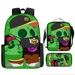Brawl Stars Schoolbag Backpack Lunch Bag Pencil Case 3pcs Set Gift for Kids Students
