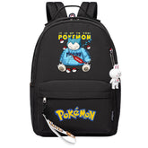 Pokemon Snorlax USB Charging Backpack Schoolbag Notebook Bag Gifts for Kids Students
