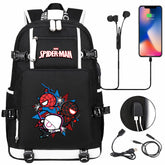 Spider Man Across the Spider Verse USB Charging Backpack School NoteBook Laptop Travel Bags