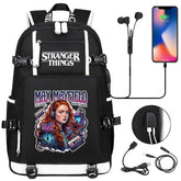 Strangers Things Max Mayfield USB Charging Backpack School NoteBook Laptop Travel Bags