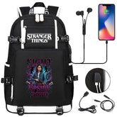 Strangers Things Nancy Wheeler USB Charging Backpack School NoteBook Laptop Travel Bags