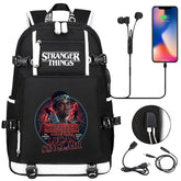 Strangers Things Lucas Sinclair USB Charging Backpack School NoteBook Laptop Travel Bags