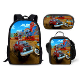 Beach Buggy Racing Schoolbag Backpack Lunch Bag Pencil Case 3pcs Set Gift for Kids Students