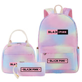 Blackpink Pink Starry Sky SchoolBag Backpack Lunch Box Bag Book Pencil Bags 3pcs Set