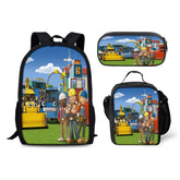 Bob the Builder Schoolbag Backpack Lunch Bag Pencil Case 3pcs Set Gift for Kids Students