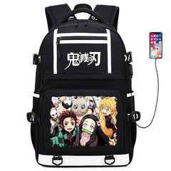 Demon Slayer Kimetsu no Yaiba USB Charging Backpack School NoteBook Laptop Travel Bags
