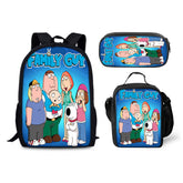 Family Guy Schoolbag Backpack Lunch Bag Pencil Case 3pcs Set Gift for Kids Students