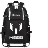 Football Lionel USB Charging Backpack School NoteBook Laptop Travel Bags
