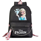 Frozen Elsa Anna USB Charging Backpack Schoolbag Notebook Bag Gifts for Kids Students