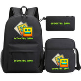 Geometry Dash SchoolBag Backpack Shoulder Bag Book Pencil Bags 3pcs Set