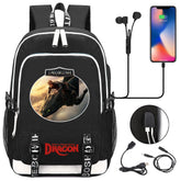How to Train Your Dragon Hiccup USB Charging Backpack School Note Book Laptop Travel Bags