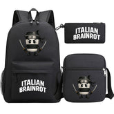 Italian Brainrot SchoolBag Backpack Shoulder Bag Book Pencil Bags 3pcs Set