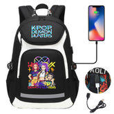 Kpop Demon Hunter USB Charging Backpack School NoteBook Laptop Travel Bags