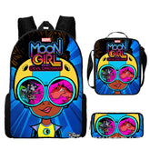 Moon Girl and Devil Dinosaur Schoolbag Backpack Lunch Bag Pencil Case 3pcs Set Gift for Kids Students