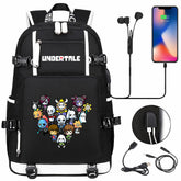 Undertale Sans USB Charging Backpack School NoteBook Laptop Travel Bags