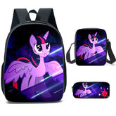 My Little Pony Schoolbag Backpack Lunch Bag Pencil Case 3pcs Set Gift for Kids Students