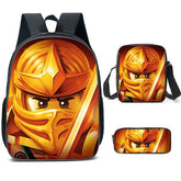 Ninjago Schoolbag Backpack Lunch Bag Pencil Case 3pcs Set Gift for Kids Students