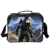 Halo Infinite PU Leather Portable Lunch Box School Tote Storage Picnic Bag