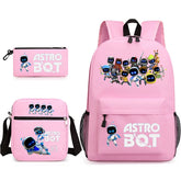 Astro Bot SchoolBag Backpack Shoulder Bag Book Pencil Bags 3pcs Set