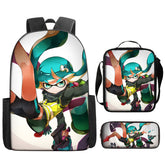 Splatoon Schoolbag Backpack Lunch Bag Pencil Case 3pcs Set Gift for Kids Students