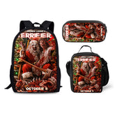Terrifier Clown Schoolbag Backpack Lunch Bag Pencil Case 3pcs Set Gift for Kids Students
