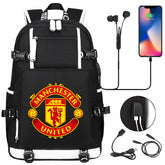 Manchester United Football Club USB Charging Backpack School NoteBook Laptop Travel Bags