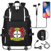 Bayer 04 Leverkusen Football Club USB Charging Backpack School NoteBook Laptop Travel Bags