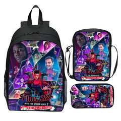 Spider Man Across the Spider Verse Schoolbag Backpack Lunch Bag Pencil Case 3pcs Set Gift for Kids Students