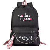 Squid Game USB Charging Backpack Schoolbag Notebook Bag Gifts for Kids Students