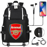 Arsenal Football Club USB Charging Backpack School NoteBook Laptop Travel Bags