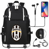 Juventus Football Club USB Charging Backpack School NoteBook Laptop Travel Bags