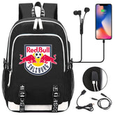 Salzburg Football Club USB Charging Backpack School Note Book Laptop Travel Bags
