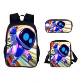 Astro Bot Schoolbag Backpack Lunch Bag Pencil Case 3pcs Set Gift for Kids Students