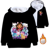 Gabbys Dollhouse Princess Pullover Hoodie Sweatshirt Autumn Winter Unisex Sweater Zipper Jacket for Kids Boy Girls